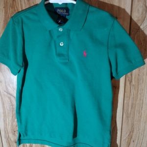 Children green polo shirt size 6